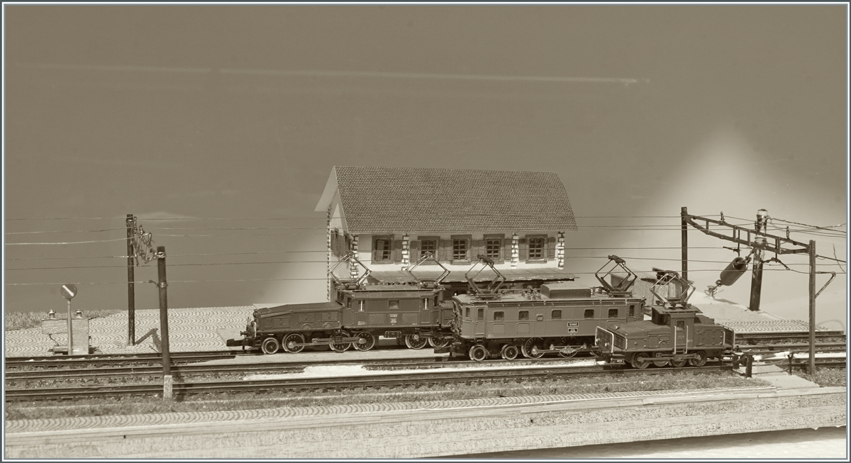 Gestern dampfte es hier noch, heute hängt der Fahrdraht und versorgt die kleine Loks mit Energie, zumindest die Be 6/8 und die Ae 3/6 II. 

26. Juli 2021