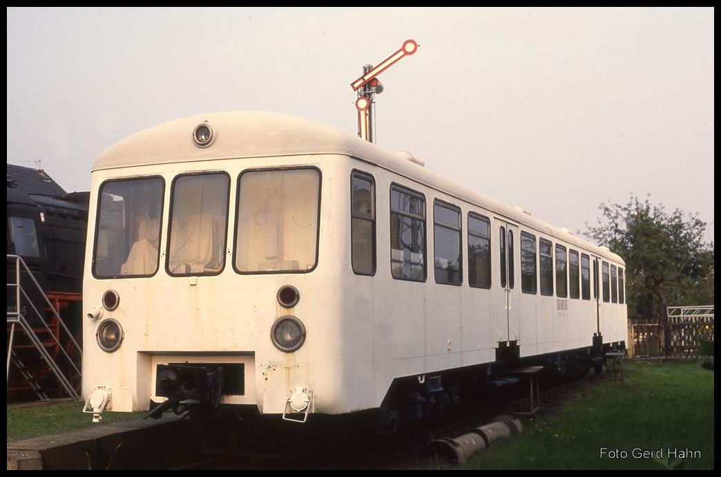 Gestrandet war am 6.10.1992 nach der Wende dieser DDR Prototy Triebwagen 173001 im BW Hoyerswerda.