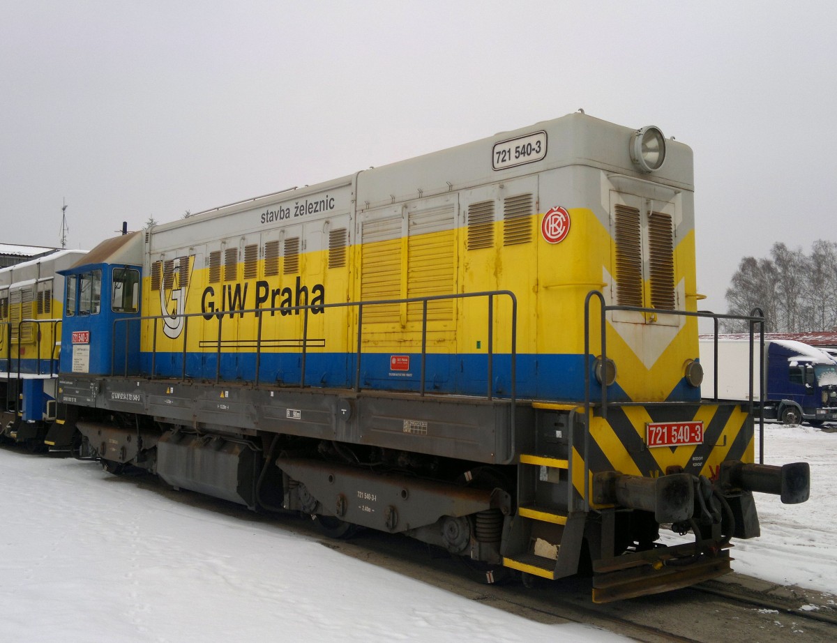 GJW Praha 721 540-3 (Baujahre 1968) im KDS Kladno am 30.1. 2014