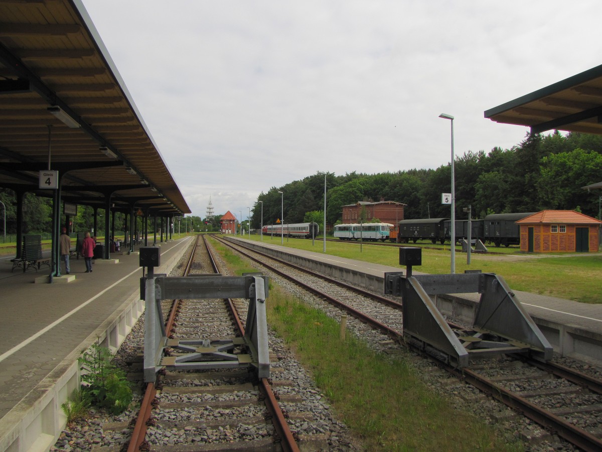 Gleis 4 und 5 am 29.05.2014 in Heringsdorf (Usedom).