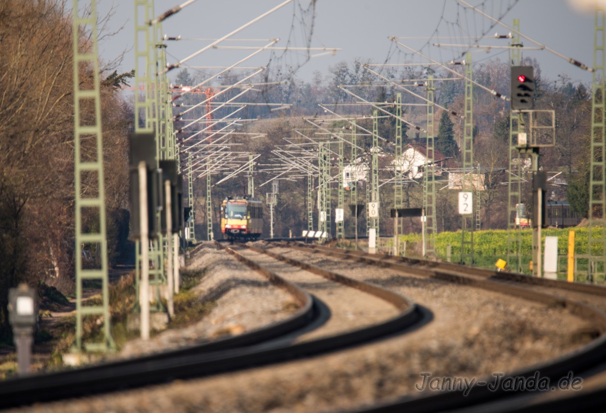 Gleise zwischen Gondelsheim und Heidelsheim (ca 800m) aufgenommen am 14.12.15 
