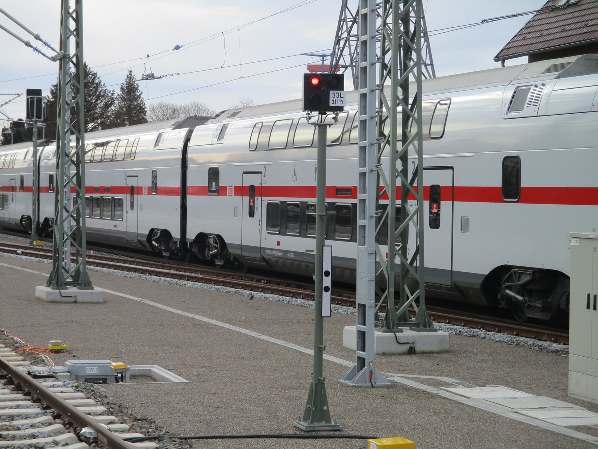 Gleissperrsignal in Warnemünde am 21.Februar 2021.