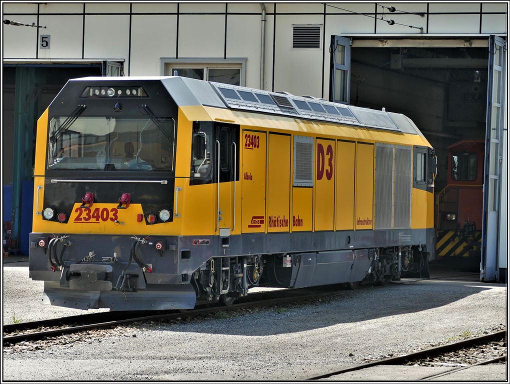 Gmf 4/4 D3 23403 vor der HW Landquart. (27.06.2019)