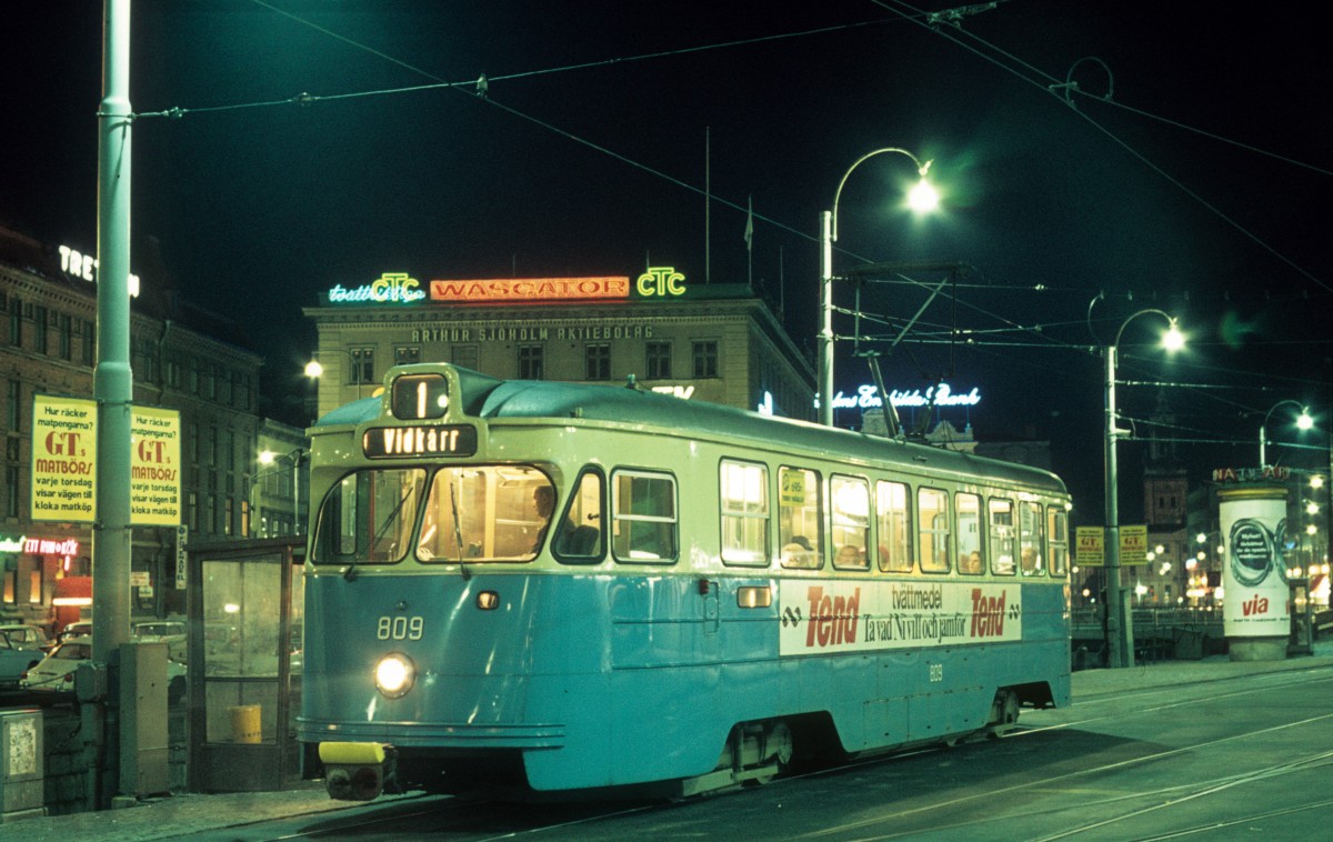 Gteborg GS SL 1 (Tw 809) Drottningtorget / Centralstationen am 25. September 1971.