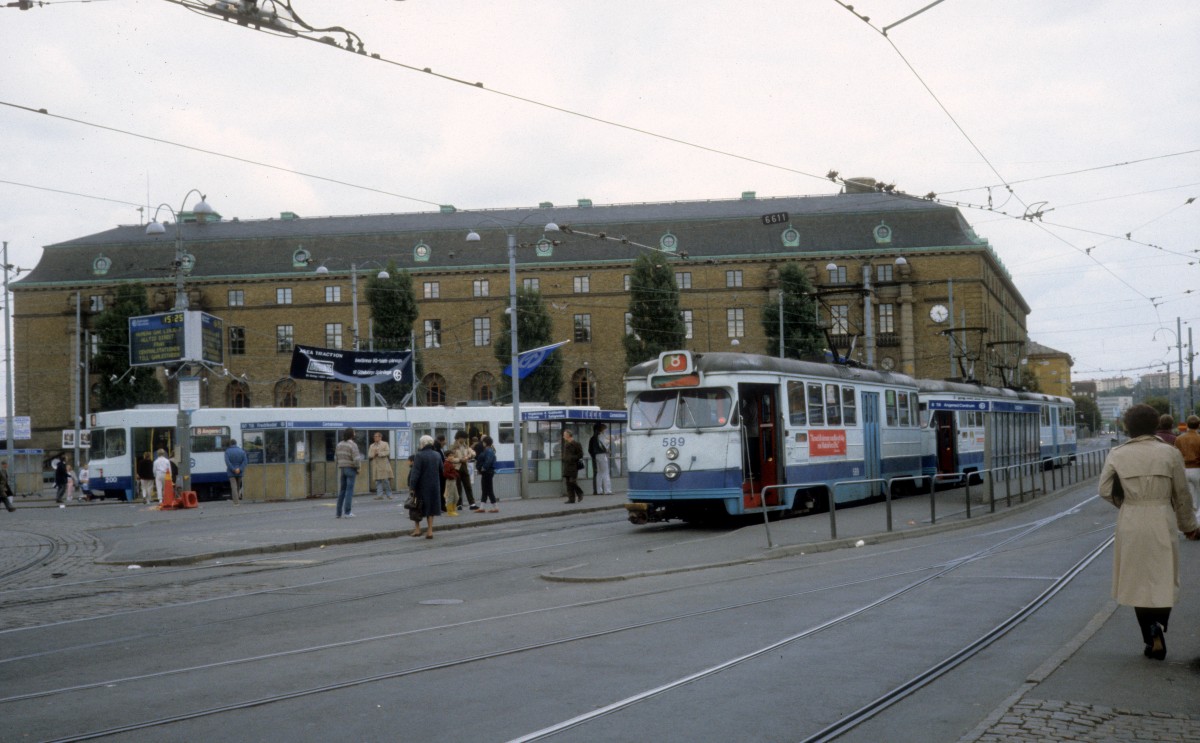 Göteborg GS SL 8 (Tw 589) Drottningtorget im September 1984.