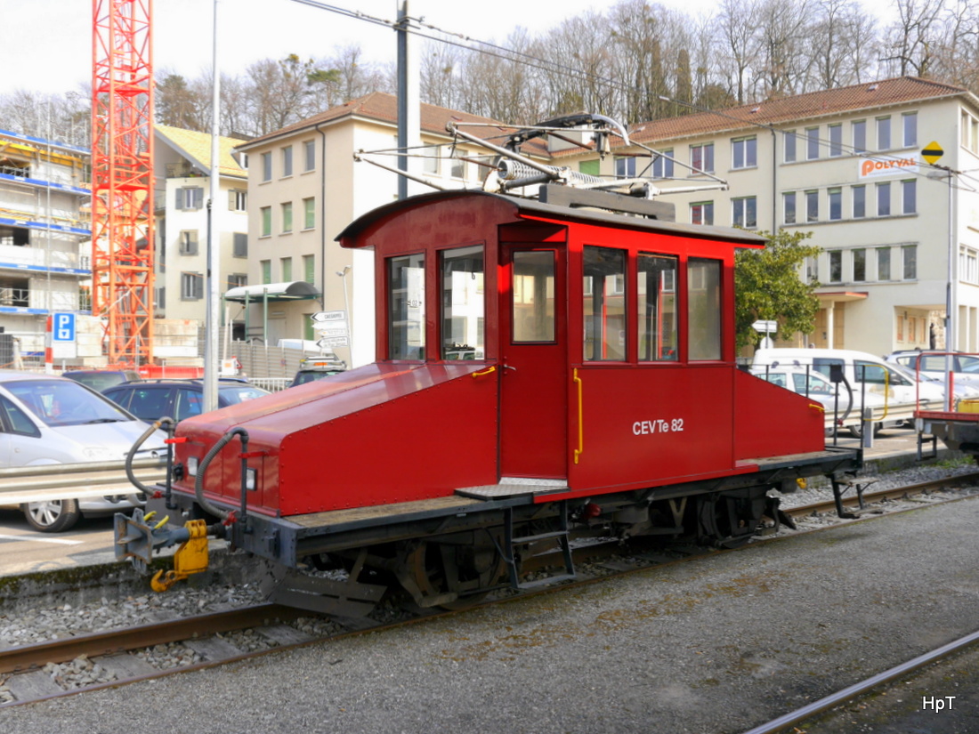 Goldenpass / MVR - Rangierlok Te 2/2  81 in Vevey am 14.03.2015