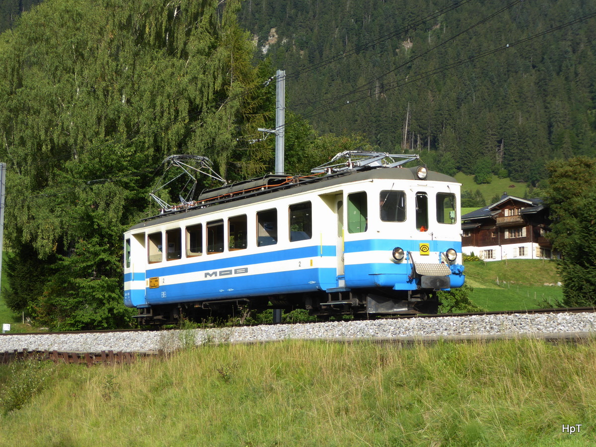 Goldenpass MOB - Fotoextrafahrt mit dem Be 4/4 1003 unterwegs vor Gstaad am 26.08.2017