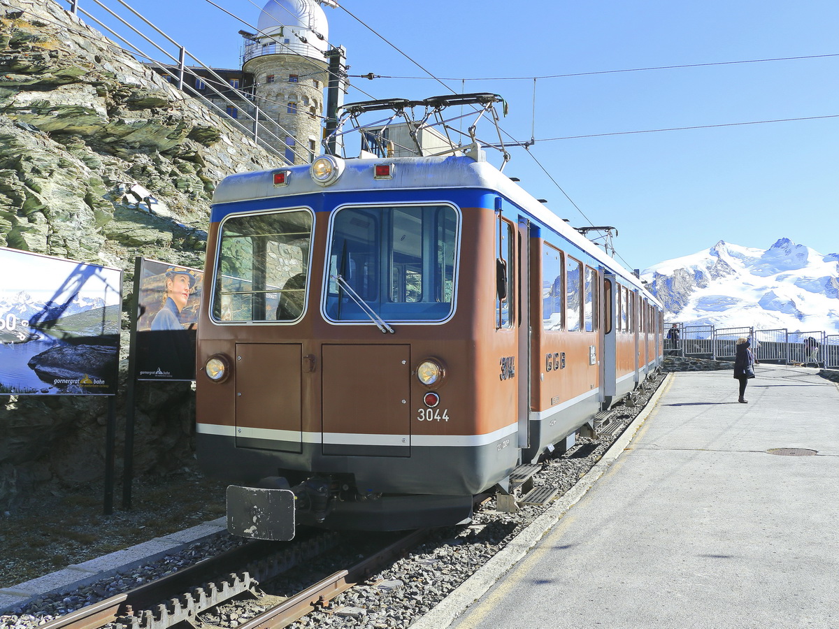 Gornergrat Bahn 3044 am 14. Oktober 2019 in der Endstation Gornergrat 