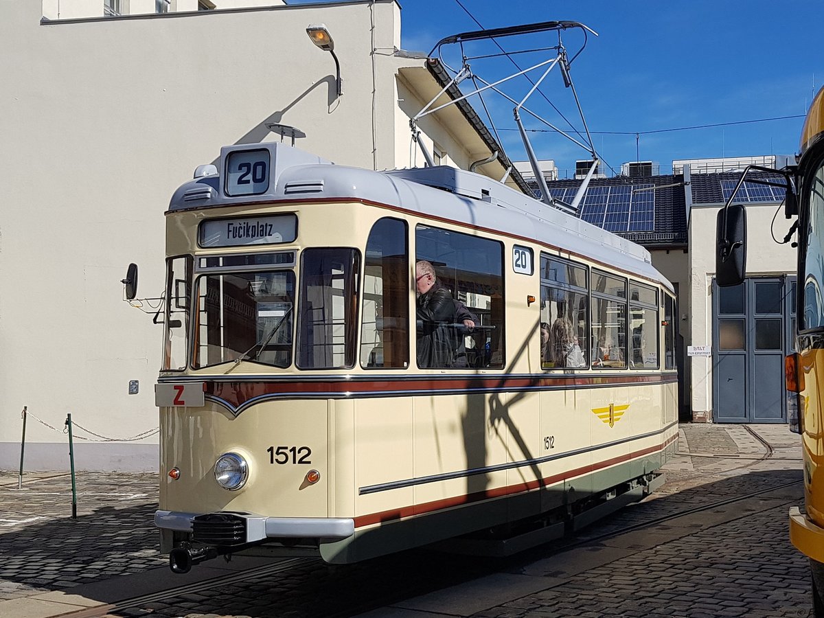 Gothawagen T59E Nummer 1512 der DVB in Dresden am 07.04.2018