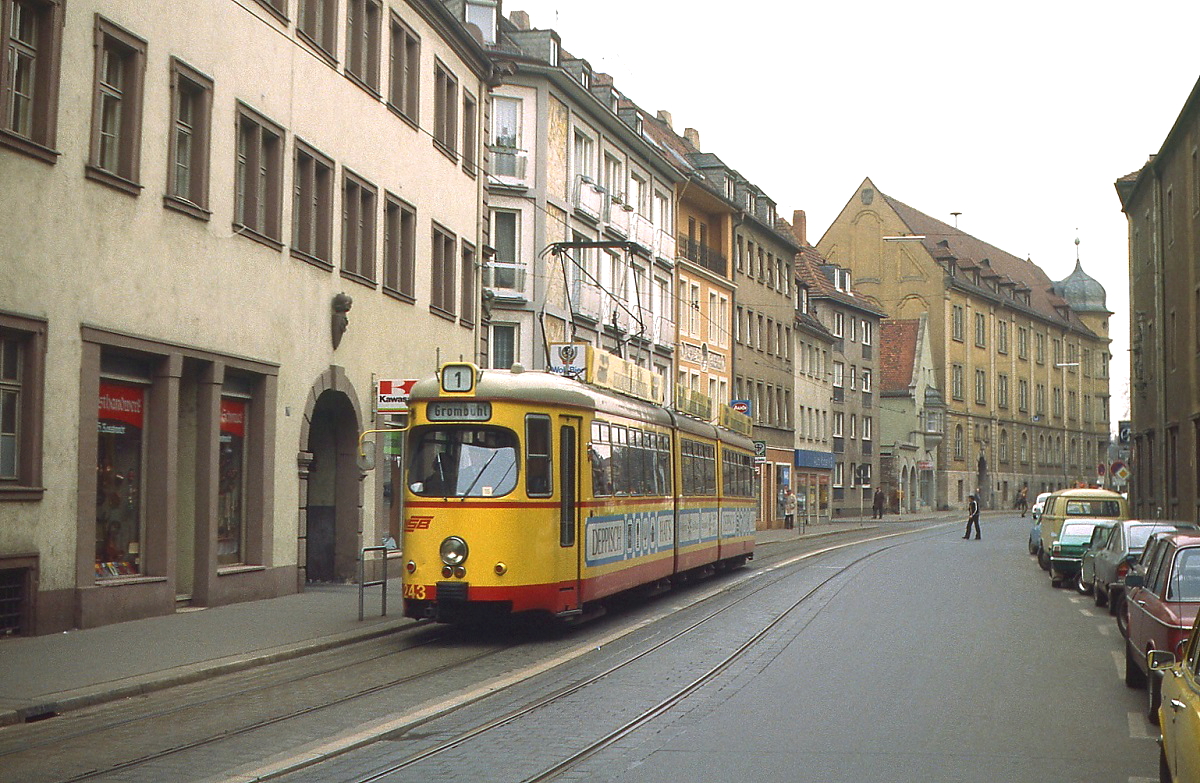 GTW-D8 243 wurde im Frühjahr 1979 auf der Linie 1 nach Grombühl eingesetzt