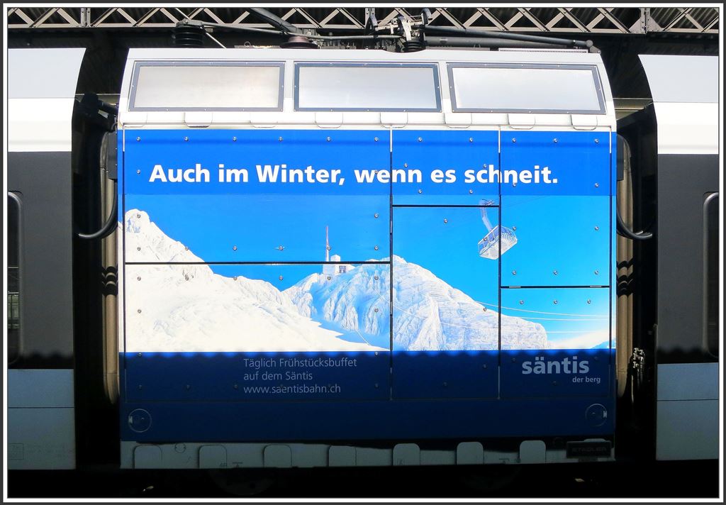GTW Powerpack-Werbung für den höchsten Berg des Appenzellerlandes. (16.03.2015)