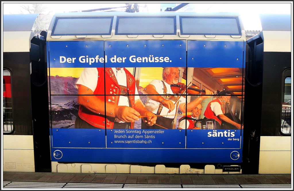 GTW Powerpack-Werbung für den höchsten Berg des Appenzellerlandes. (16.03.2015)