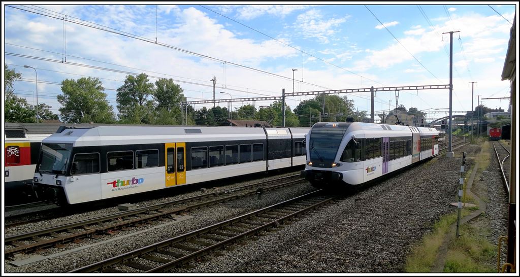 GTW von Thurbo älterer und neuerer Bauart in Rorschach. (18.08.2014)