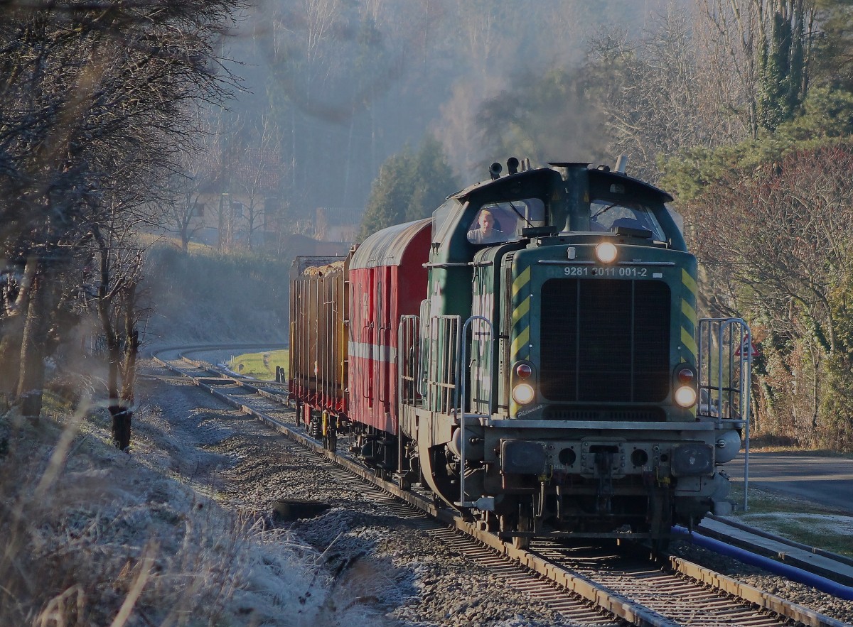 Güterzug 71381 am 16.12.2013 nächst Deutschlandsberg Richtung Wies Eibiswald.