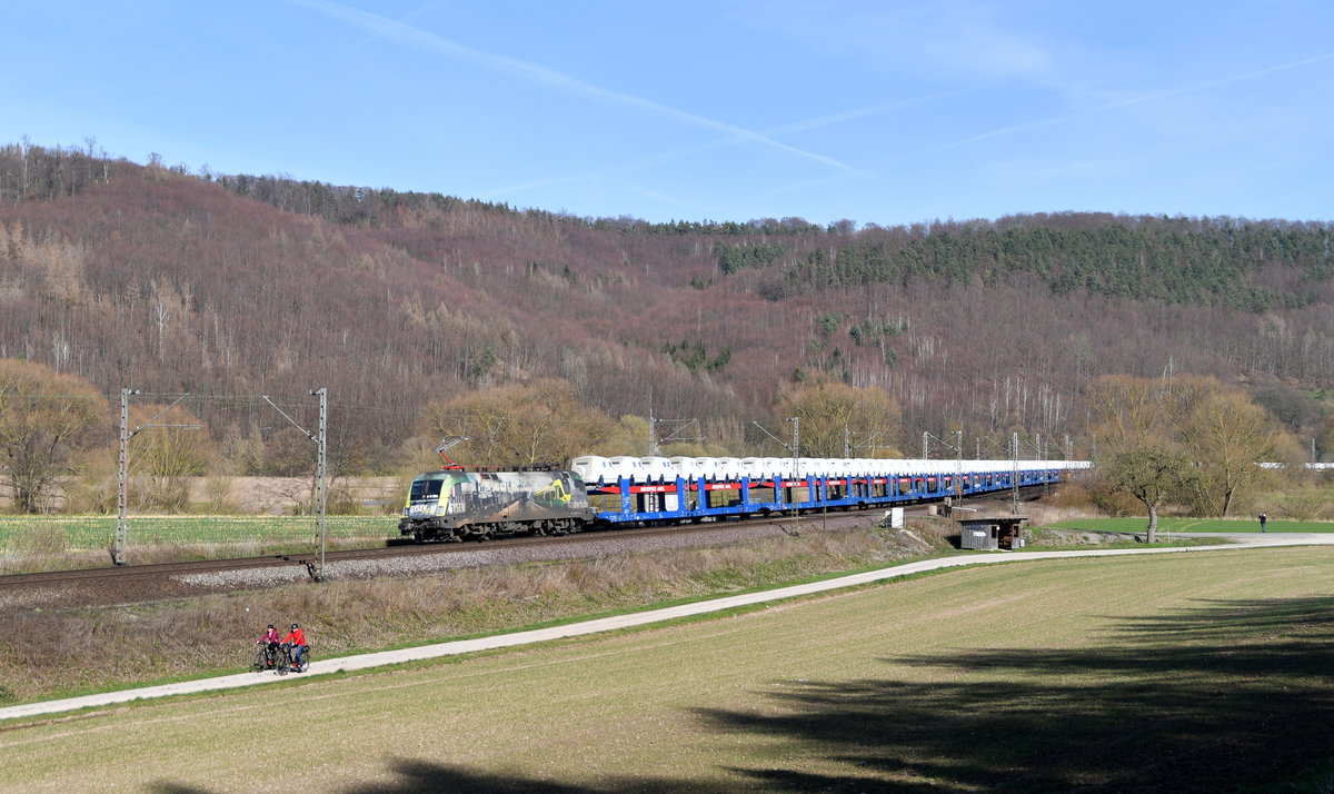 GySEV 470 504  140 Jahre Raaberbahn  mit DGS 48946(Graz Ostbahnhof - Bremerhaven Kaiserhafen) am 18.03.2020 bei Freden(Leine)