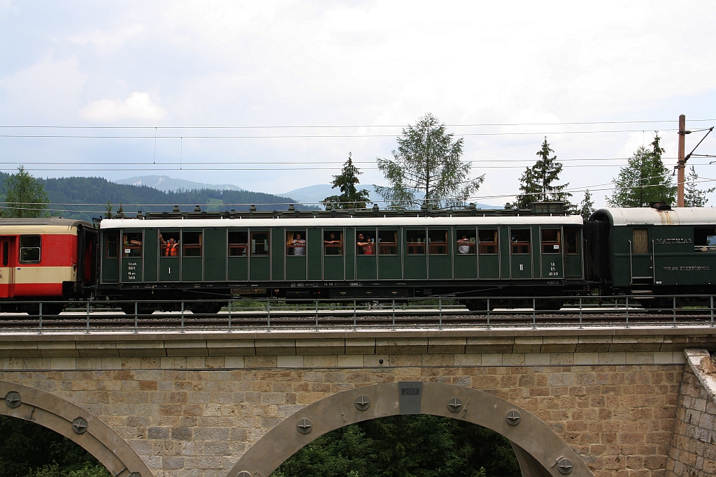 H-MNOS 55 55 39-29 630-4 AB (ex SB/DV 630 AB4) eingereiht im SR 14822 (Budapest - Mürzzuschlag) am 10.Juni 2018 auf dem Kartnerkogel-Viadukt.