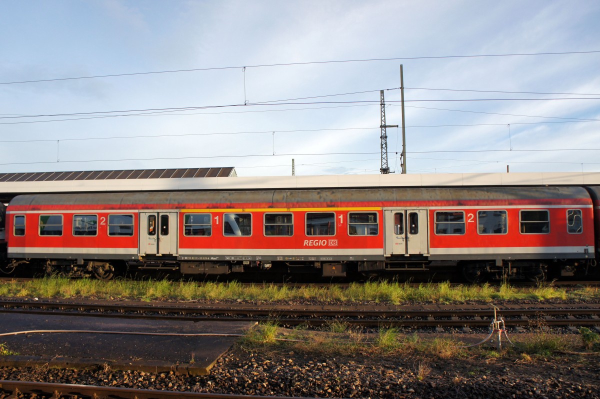 Halberstädter Wagen / y-Wagen AByuuz 407.2, aufgenommen vor dem Fahrplanwechsel im Dezember 2015 in Eisenach. Wagennummer: 50 80 31 - 33 829 - 8, beheimatet in Erfurt.