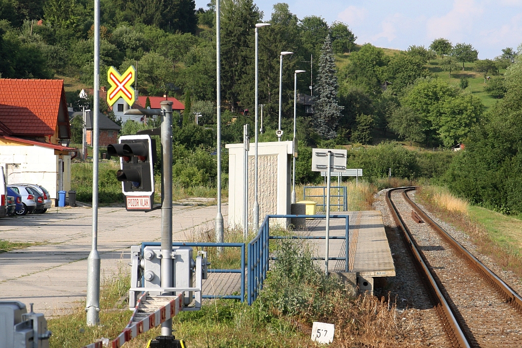 Haltestelle Biskupice u Luhacovice am 20.Juli 2019.