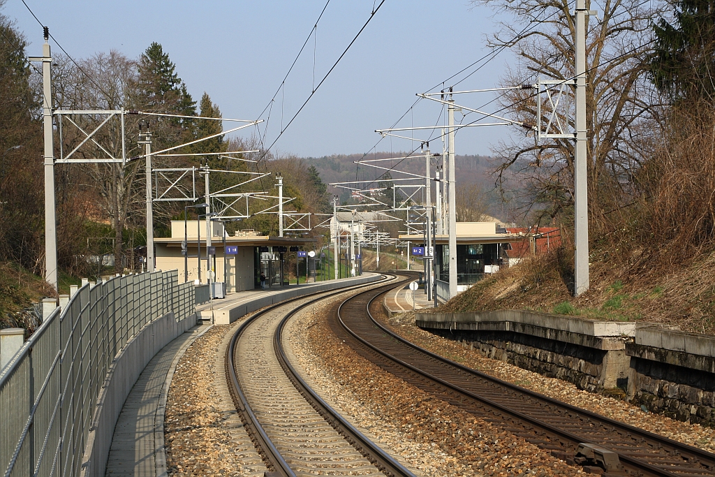 Haltestelle Eichgraben-Altlengbach am 24.März 2019.