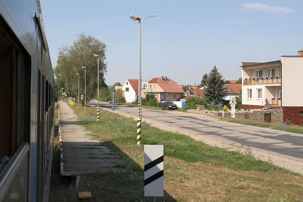 Haltestelle Ivancice Mesto am 18.August 2018.