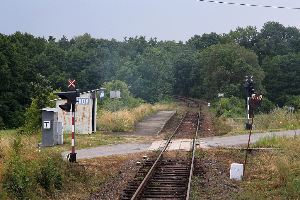 Haltestelle Jackov, Blickrichtung Lemnice, am 14.Juli 2018.