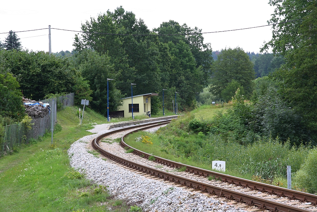 Haltestelle Jezdovice am 10.August 2019.