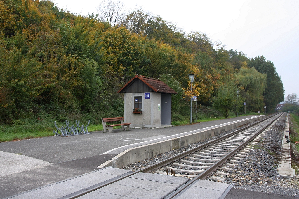 Haltestelle Mühling-Plaika am 21.Oktober 2017.