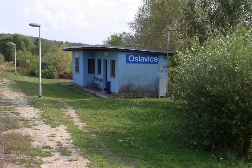 Haltestelle Oslavice am 24.August 2019.