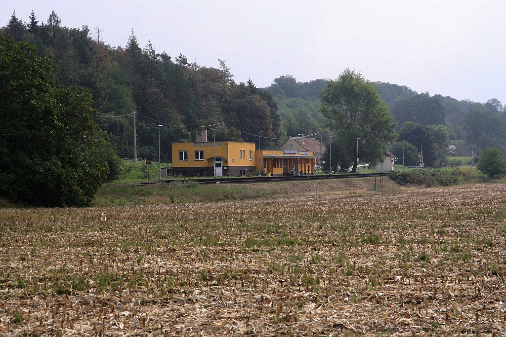 Haltestelle Popovice u Uherskeho Hradiste am 08.September 2018.