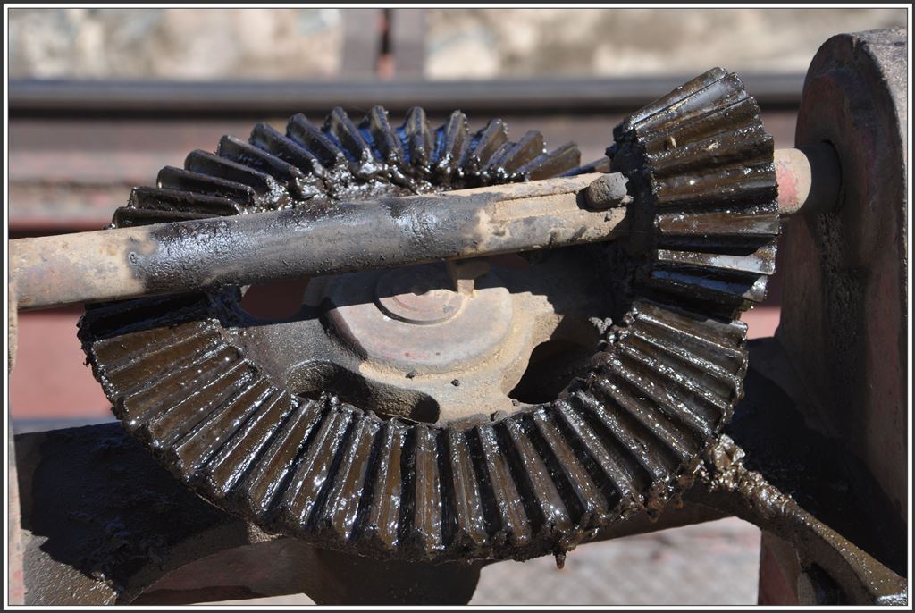 Handantrieb der Drehscheibe im Depot Asmara. (11.12.2014)