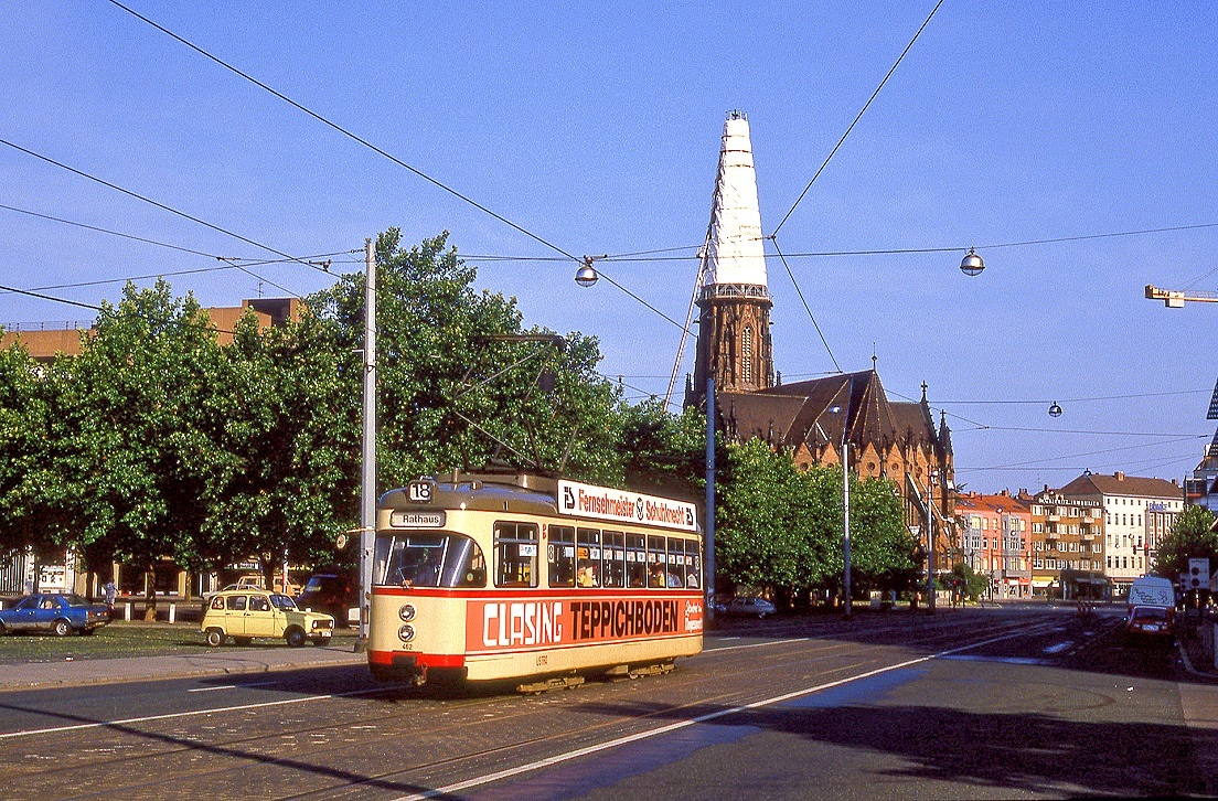 Hannover Tw 462, Goseriede / Klagesmarkt, 20.07.1986.