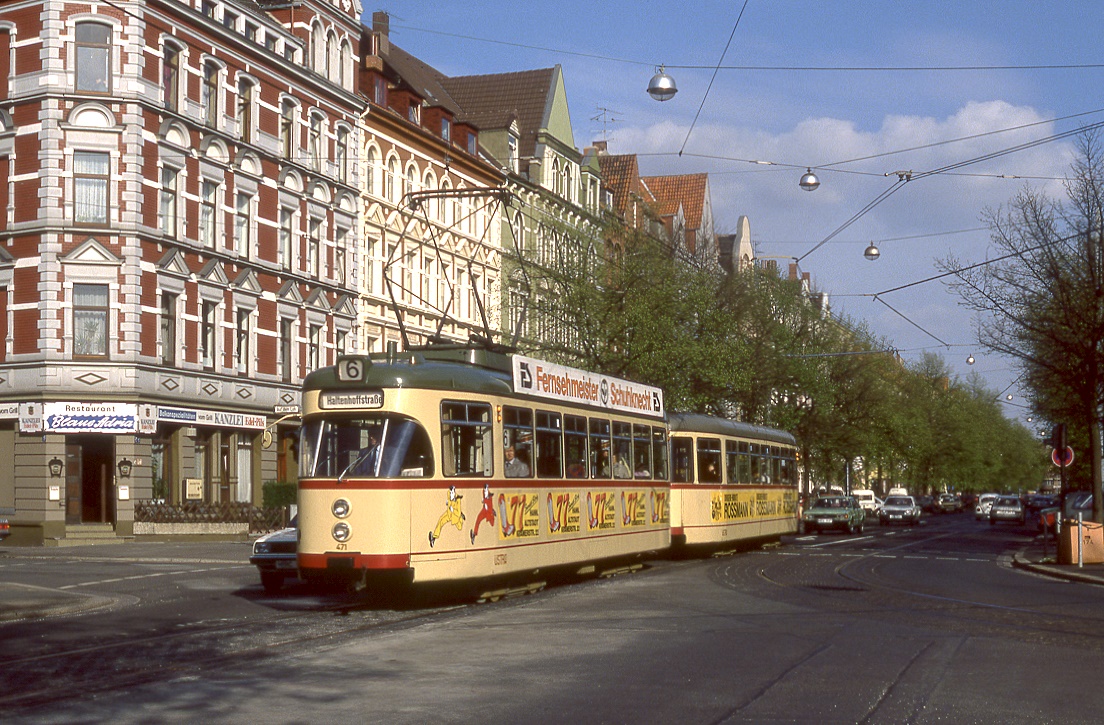 Hannover Tw 471, Haltenhoffstraße, 22.04.1988.