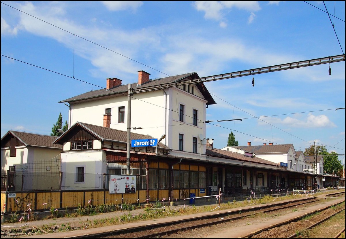Hauptbahnhof Jaroměř am 2.8.2018.