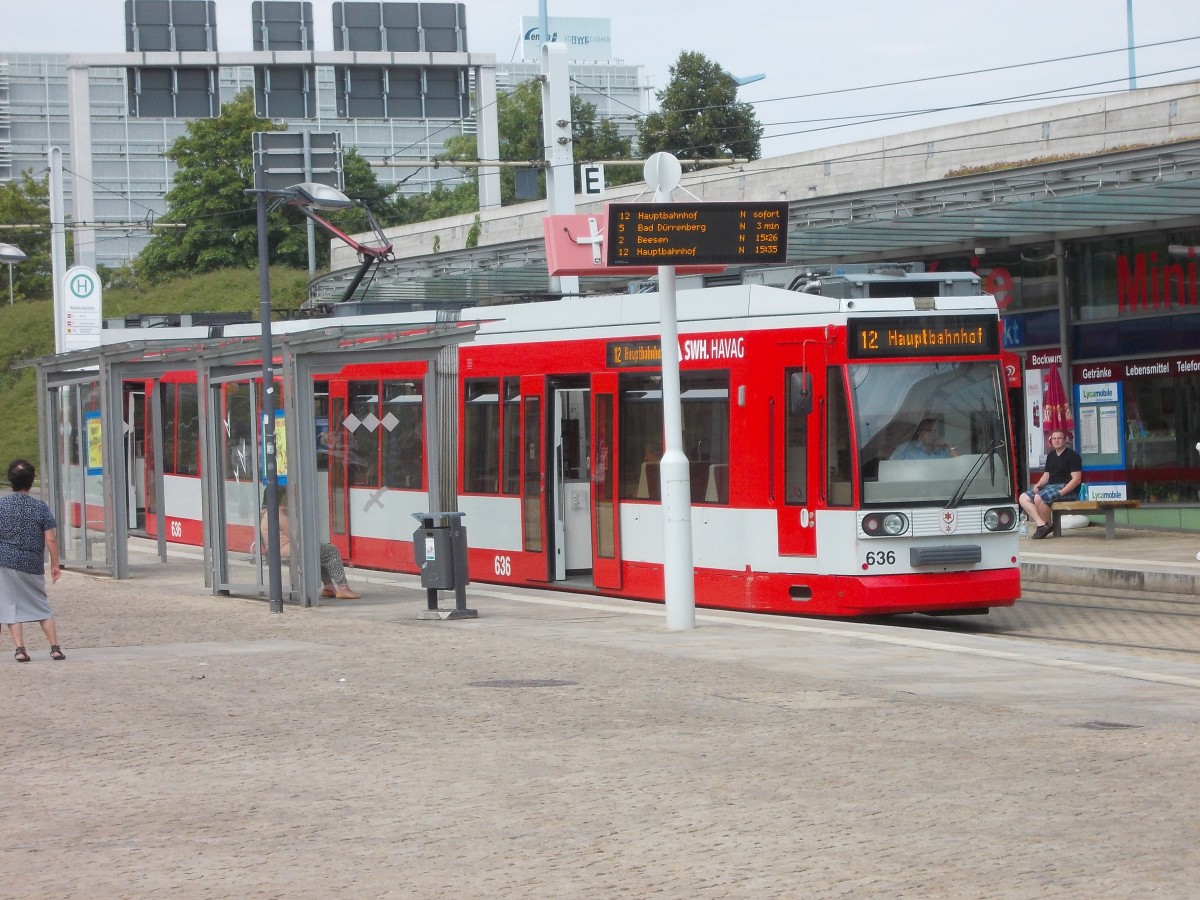HAVAG Wagen 636 als 12 Hauptbahnhof - am Riebeckplatz, 17.8.13