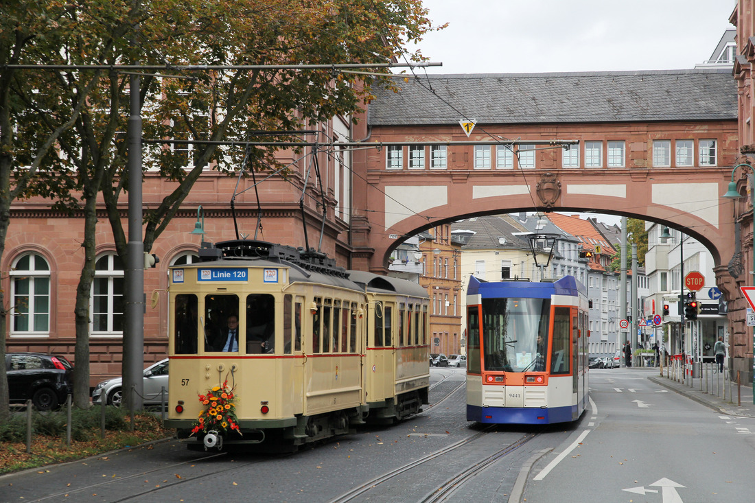 HEAG mobilo 57 und 9441 // Darmstadt // 7. Oktober 2017 (Jubiläum 120 Jahre elektrischer Betrieb in Darmstadt)