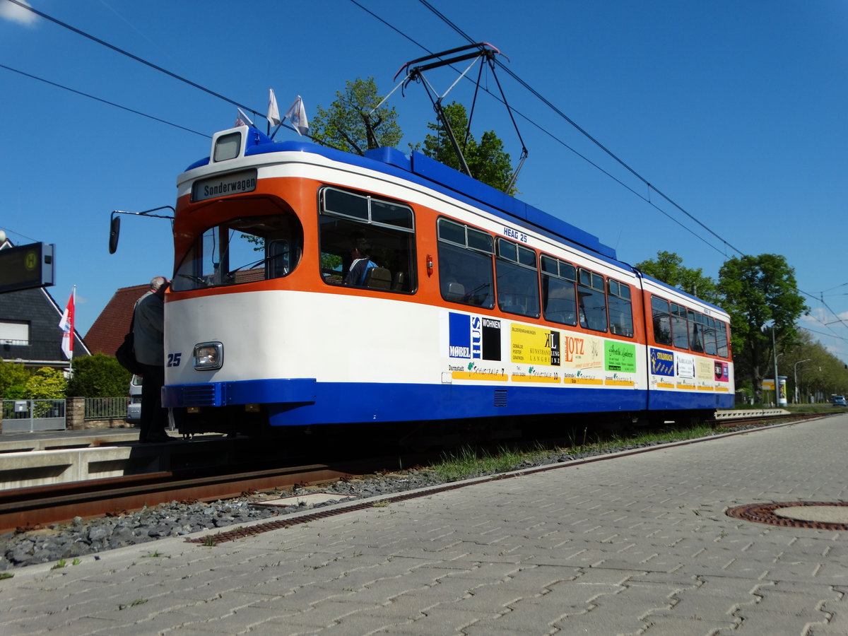 HEAG mobiTram DWM/Siemens/AEG Wagen 25 am 07.05.16 in Darmstadt Downside