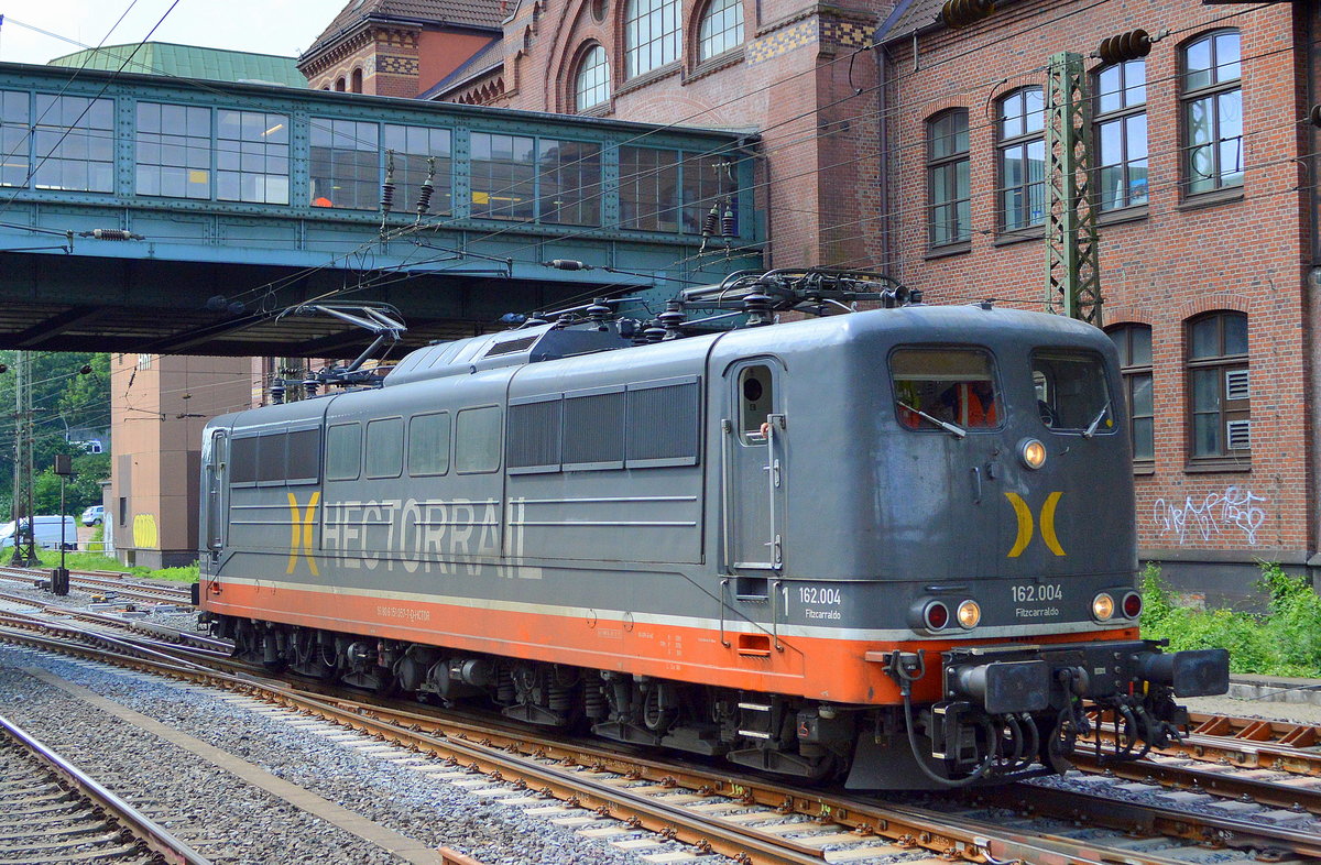 Hectorrail  162.004/Fitzcarraldo  (NVR-Nummer: 91 80 6 151 057-7 D-HCTOR) am 18.06.19 Bahnhof Hamburg-Harburg.