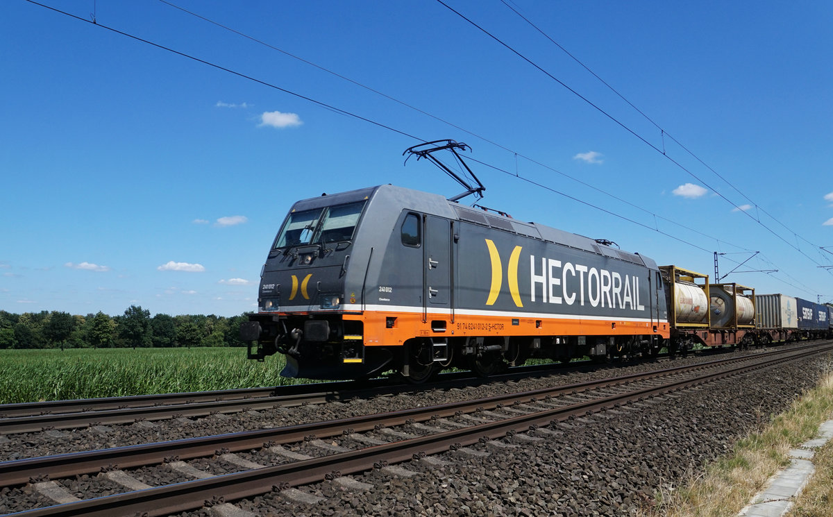 Hectorrail 241 012 mit Güterzug am 08.07.2019 auf dem Weg Richtung Ruhrgebiet.