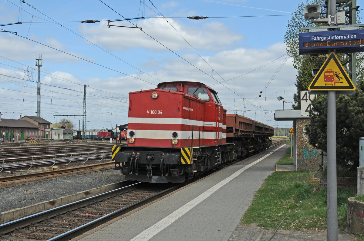 Hessische Gueterbahn V100.04 ( 202 374-5) @ Darmstadt Kranichstein am 06.04.2017
