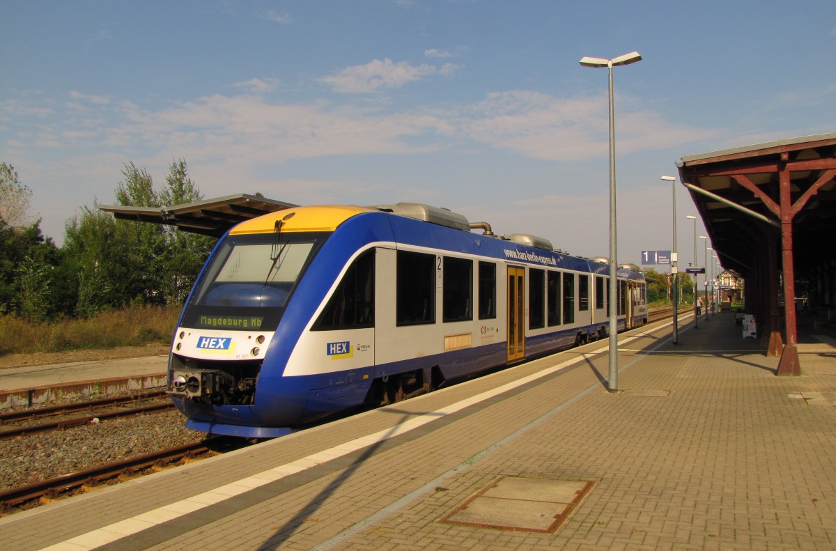 HEX VT 807 als HEX 80153 nach Magedeburg Hbf, am 16.09.2014 in Thale Hbf.