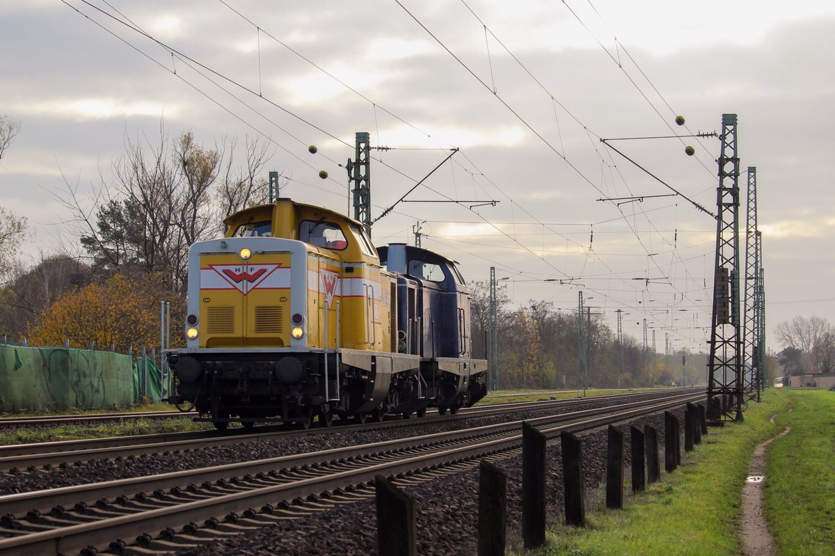 HF Wiebe BR 212 (V100) und 212 024-4 auf der Main-Spessart Bahn bei Karlstein am Main am 30. November 2019