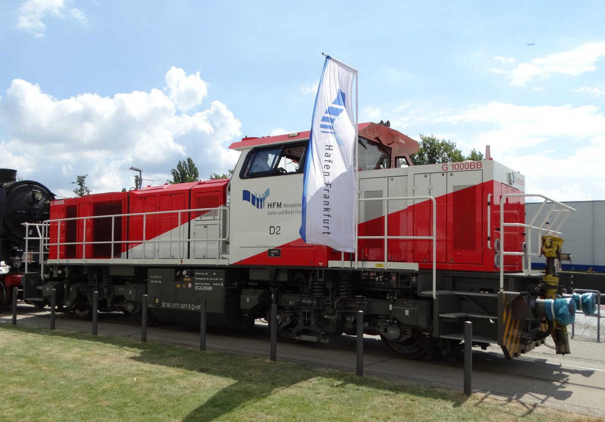 HFM Vossloh G1000 BB D2 (92 80 1271 027-5 D-HFM) am 17.07.16 beim Osthafen Festival 2016 in Frankfurt