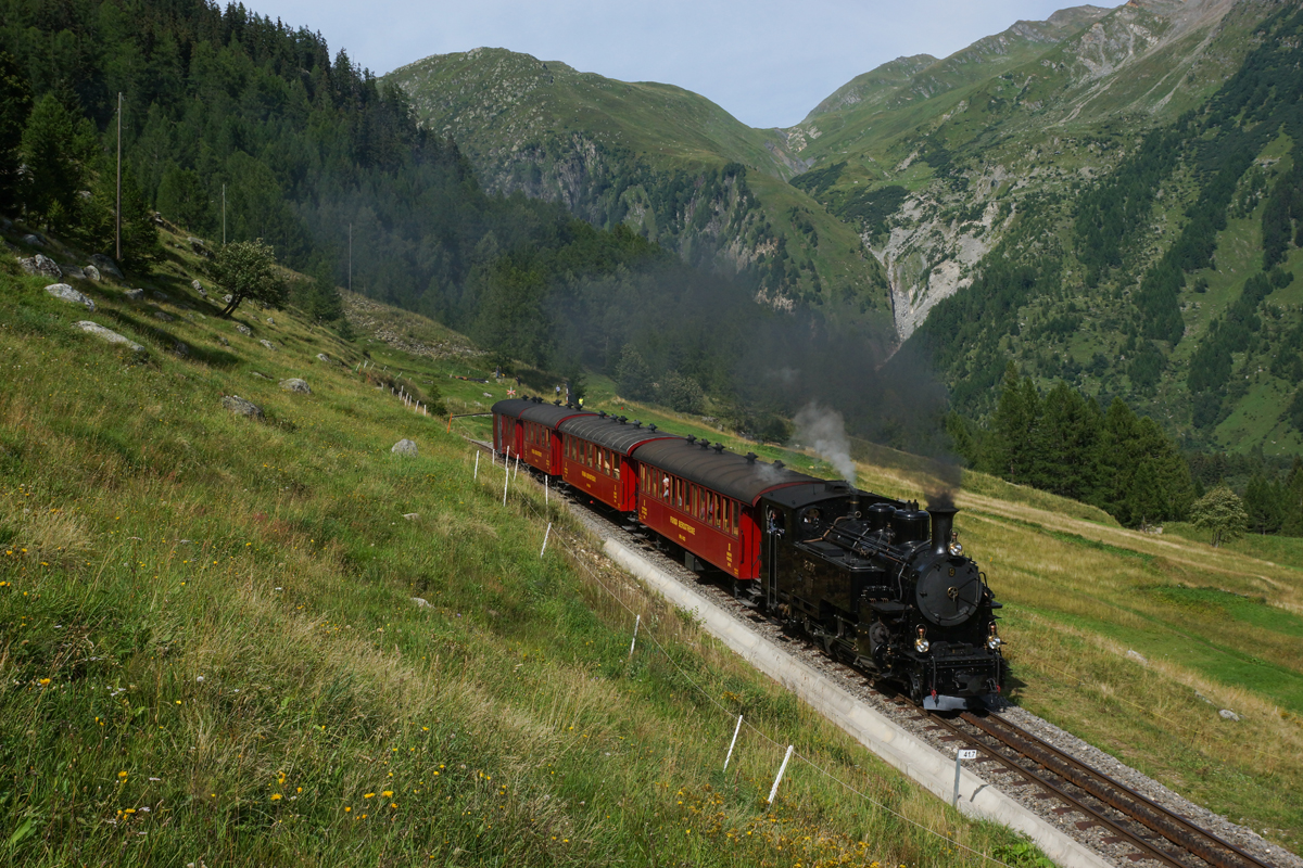 HG 3/4 9 erreicht am 17.08.2014 Oberwald.