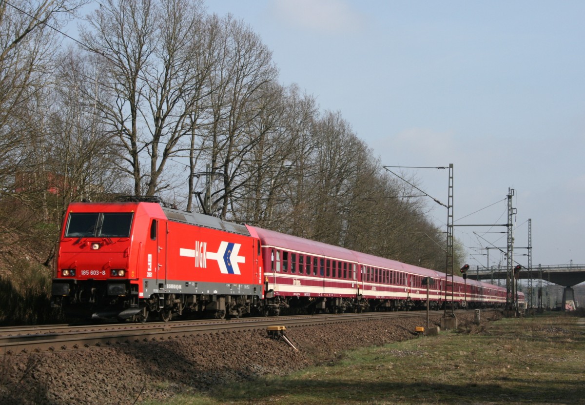 HGK 185 603 mit DPF 1750 (MSM-Gruppe, Hamburg-Harburg–Heidelberg Hbf) am 02.04.2011 in Unterl