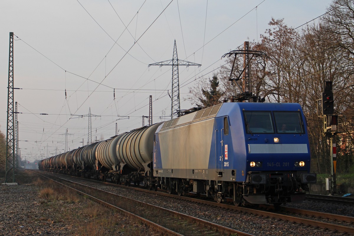 HGK 2015 (145-CL 201) am 14.3.14 mit einem Kesselzug in Ratingen-Lintorf.