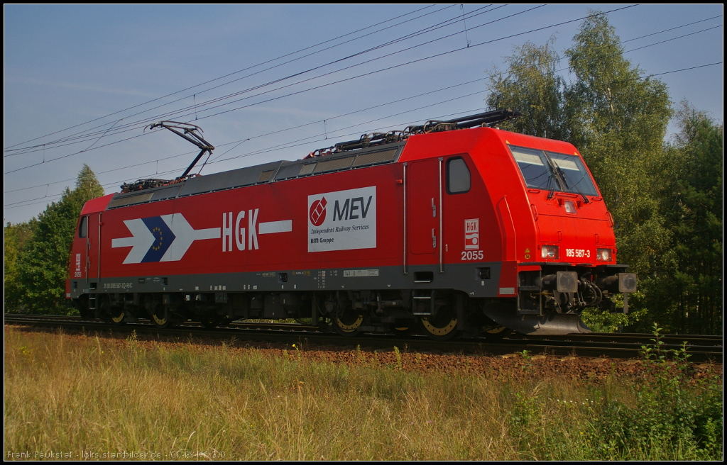 HGK 2055 / RheinCargo 185 587-3  MEV  solo am 16.09.2014 durch die Berliner Wuhlheide