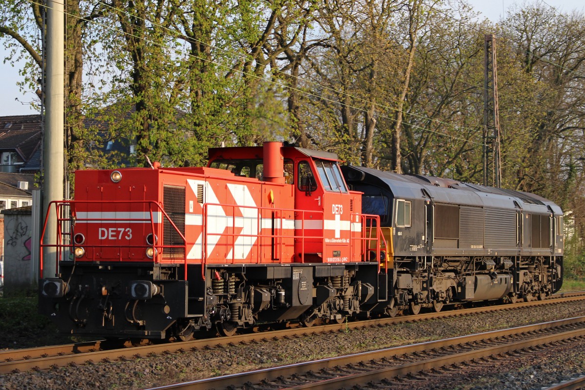 HGK DE73 am 27.3.14 mit MRCE/HGK DE681 in Ratingen-Lintorf.