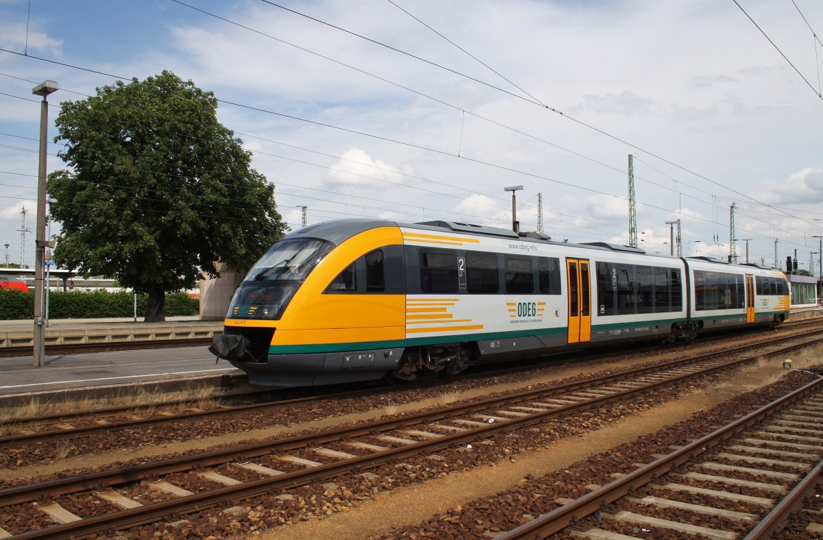 Hier 642 913-0 als RB46 (RB68944) von Cottbus nach Forst(Lausitz), dieser Triebzug stand am 25.7.2015 in Cottbus.