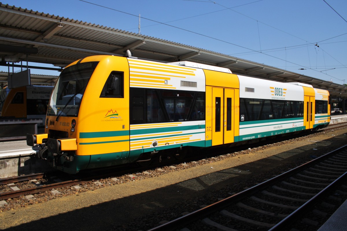 Hier 650 082-0  Stadt Königs Wusterhausen  als RB36 (RB79631) von Berlin Lichtenberg nach Wendisch-Rietz, dieser Triebzug stand am 19.7.2014 in Berlin Lichtenberg.