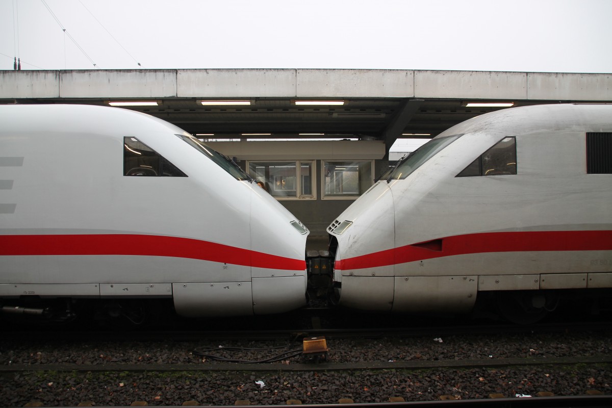 Hier zwei ICE 2 die am 28.11.13 in Hamm(Westf.) gekuppelt wurden um in krze zusammen nach Berlin zu fahren.